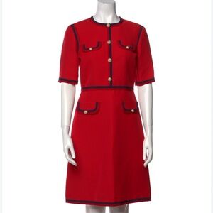 Gucci Red Sheath Dress 3/4 Cuffed Sleeves NWOT 2018